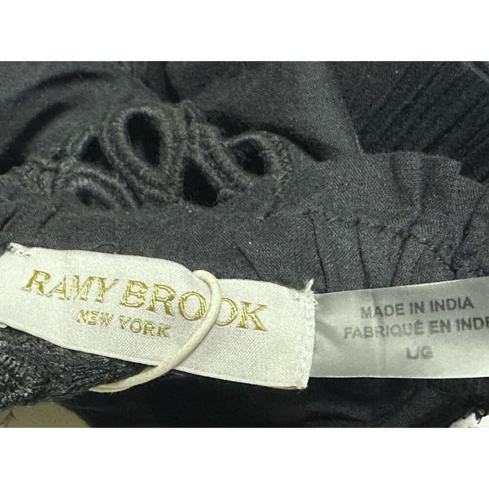 NEW Ramy Brook Womens Size Large Black Misha Embroidered Coverup Top $195 - Picture 8 of 9